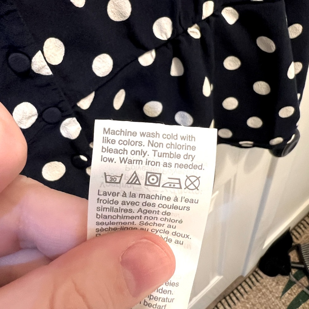 J. Crew Navy Polka Dot Peplum Blouse - Picture 5 of 9